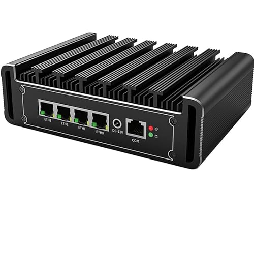 KingnovyPC Firewall Micro Appliance, 4 Port i225 2.5G LAN Fanless Mini PC Celeron N5105,Blue Motherboard+4*USB+1*HDMI+1*DP Gigabit Ethernet AES-NI VPN Router Openwrt Barebone von KingnovyPC