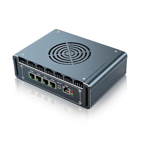 KingnovyPC Firewall Micro Appliance, 4 Port i226 2.5G LAN Fan Mini PC Celeron N5100, 4*USB,1*HDMI, 1*DP Gigabit Ethernet AES-NI VPN Router Openwrt Barebone von KingnovyPC