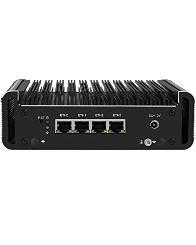 KingnovyPC Firewall Micro Appliance, 4 Port i226 2.5G LAN Fanless Mini PC Celeron J4125, Barebone, 4*USB, HDMI, DP, Ethernet AES-NI VPN Router PC, Openwrt von KingnovyPC
