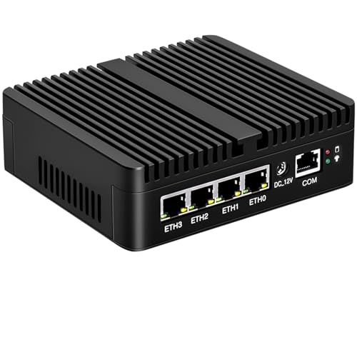 KingnovyPC Firewall Micro Appliance, 4 Port i226 2.5GbE LAN Fanless Mini PC N5105, 2* DDR4, HDMI, DP, RJ45 COM, 4*USB Gigabit Ethernet AES-NI VPN Router Openwrt Barebone von KingnovyPC