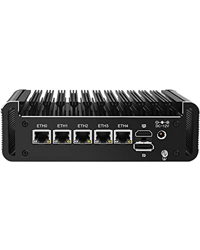KingnovyPC Firewall Micro-Gerät Celeron J6413, 5 Port i226-V 2,5G LAN Lüfterloser Mini-PC, Gigabit Ethernet AES-NI VPN Router Openwrt Barebone von KingnovyPC