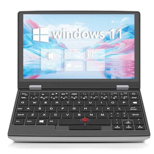 Mini Handheld Computer, 7 Zoll Touchscreen Laptop Windows 11, Celeron N4000 Kleiner Notebook Computer, 12G RAM 1TB SSD, Dual Band WiFi, USB 3.0/USB 2.0/HDMI Mehrere Konnektivitätsanschlüsse von KingnovyPC