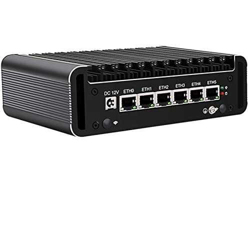 KingnovyPC N5105 Firewall Micro-Gerät, 6 Port i225 2,5 GbE LAN Lüfterloser Mini-PC, Gigabit Ethernet AES-NI VPN Router Openwrt Barebone Antennen Firewall Micro Appliance von KingnovyPC