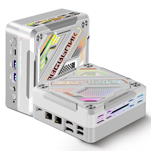 KingnovyPC Ryzen 7 7840HS Gaming PC Windows 11 32GB DDR5 RAM 5600MHz 512GB SSD Mini Desktop Computer Gigabit Ethernet, 3x4K HD, WiFi6, White von KingnovyPC