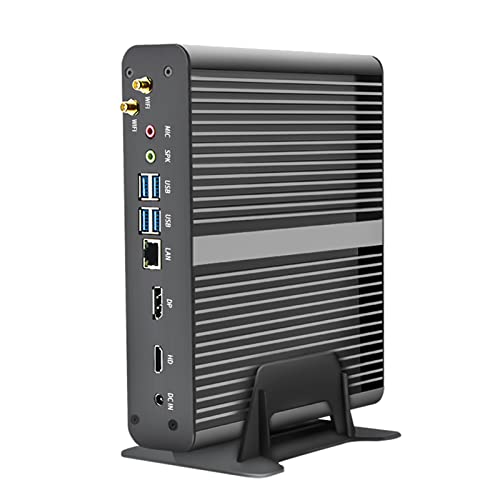 Lüfterloser Mini Desktop PC Industrie Computer Intel Core i7 1165G7 Windows 11 Pro, 16GB Ram 512GB SSD HDMI DP 8*USB 2.4G+5G Dual WiFi,Industrieller Barebone Mini Desktop Computer von KingnovyPC