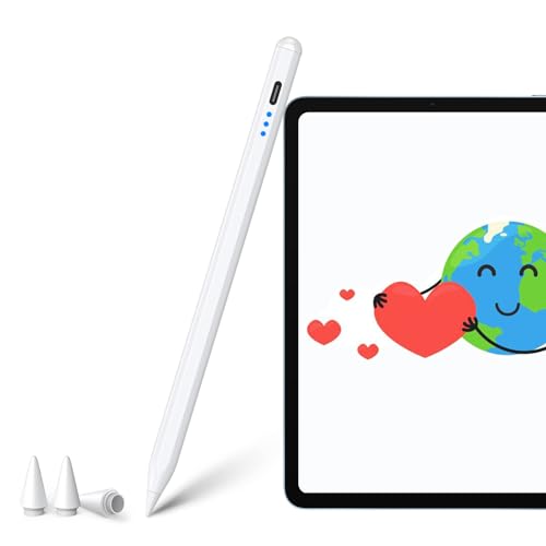 Stift für iPad (2018-2024) mit Hohe Präzision, Schnellladefunktion, Kompatibel mit iPad Pro 13''/12,9''/11'', iPad 10/9/8/7/6, iPad Mini 6/5, iPad Air 5/4/3, iPad Pro M4, iPad Air M2 von Kingone