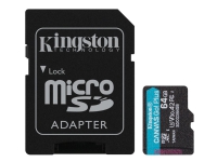 Kingston Technology Canvas Go! Plus, 64 GB, MicroSD, Klasse 10, UHS-I, 170 MB/s, 70 MB/s Kingston Technology Canvas Go! Plus, 64 GB, MicroSD, Klasse 10, UHS-I, 170 MB/s, 70 MB/s von Kingston Technology
