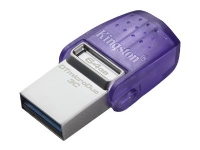 Kingston Technology DataTraveler microDuo 3C, 64 GB, USB Type-A / USB Type-C, 3.2 Gen 1 (3.1 Gen 1), 200 MB/s, andere, Violett, Edelstahl von Kingston Technology