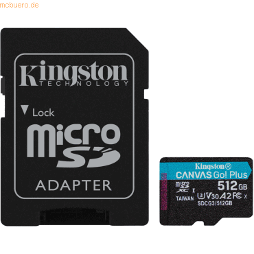 Kingston Technology Kingston 512GB microSDXC Canvas Go Plus 170R A2 U3 von Kingston Technology