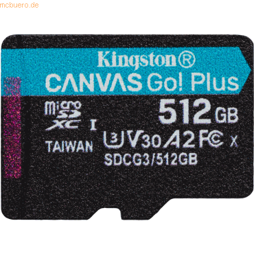 Kingston Technology Kingston 512GB microSDXC Canvas Go Plus 170R A2 U3 von Kingston Technology