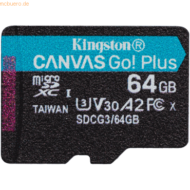 Kingston Technology Kingston 64GB microSDXC Canvas Go Plus 170R A2 U3 von Kingston Technology