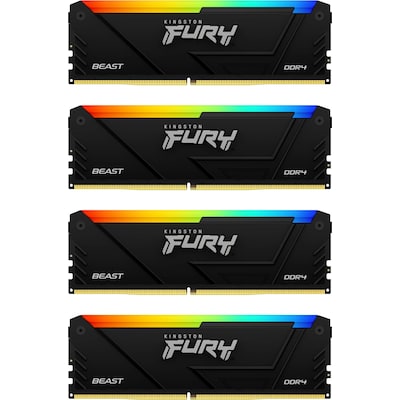 64GB (4x16GB) KINGSTON FURY Beast RGB DDR4-3200 CL16 RAM Gaming Arbeitsspeicher von Kingston