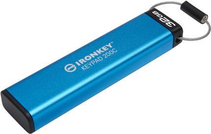 Kingston IronKey Keypad 200C - USB-Flash-Laufwerk - verschlüsselt - 32GB - USB-C 3,2 Gen 1 (IKKP200C/32GB) von Kingston