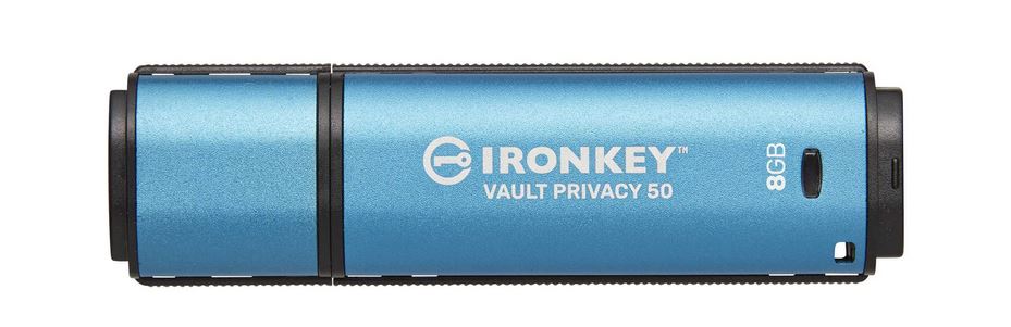 KINGSTON 8GB IronKey Vault Privacy 50 USB AES-256 Encrypted FIPS 197 (IKVP50/8GB) von Kingston