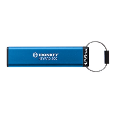 Kingston 128 GB IronKey Keypad 200 Verschlüsselter USB-Stick Metall USB 3.2 Gen1 von Kingston