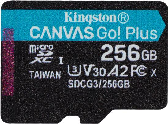 Kingston Canvas Go! Plus - Flash-Speicherkarte - 256GB - A2 / Video Class V30 / UHS-I U3 / Class10 - microSDXC UHS-I (SDCG3/256GBSP) von Kingston