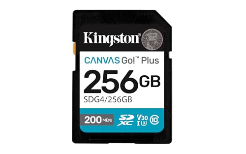 Kingston Canvas Go Plus SDXC Speicherkarte Gen4 200MB/s C10 UHS-I U3 V30 256GB-SDG4/256GB von Kingston