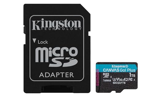 Kingston Canvas Go! Plus microSD Speicherkarte Klasse 10, UHS-I 1TB microSDXC 170R A2 U3 V30 Speicherkarte + Adapter von Kingston