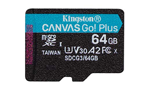 Kingston Canvas Go! Plus microSD Speicherkarte Klasse 10, UHS-I 64GB microSDXC 170R A2 U3 V30 Einzelpack ohne Adapter von Kingston