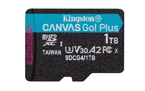 Kingston Canvas Go Plus microSDXC Speicherkarte Gen4 200MB/s A2 U3 V30 1TB Einzelpaket ohne ADP-SDCG4/1TBSP von Kingston