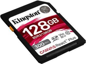 Kingston Canvas React Plus - Flash-Speicherkarte - 128GB - Video Class V90 / UHS-II U3 / Class10 - SDXC UHS-II (SDR2/128GB) von Kingston