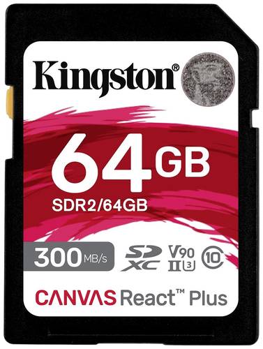 Kingston Canvas React Plus SD-Karte 64GB Class 10 UHS-II von Kingston