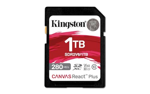 Kingston Canvas React Plus V60 SD 1TB SDXC UHS-II 280R/150W U3 V60 for Full HD/4K von Kingston