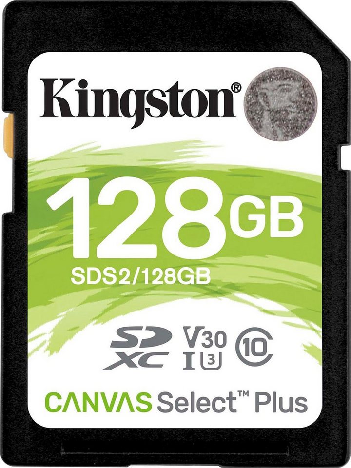 Kingston Canvas Select Plus SD 128GB Speicherkarte (128 GB, UHS-I Class 10, 100 MB/s Lesegeschwindigkeit) von Kingston