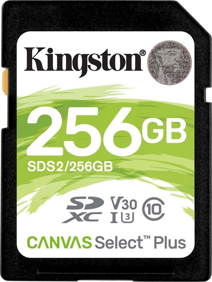 Kingston Canvas Select Plus SD 256GB Speicherkarte (256 GB, UHS-I Class 10, 100 MB/s Lesegeschwindigkeit) von Kingston