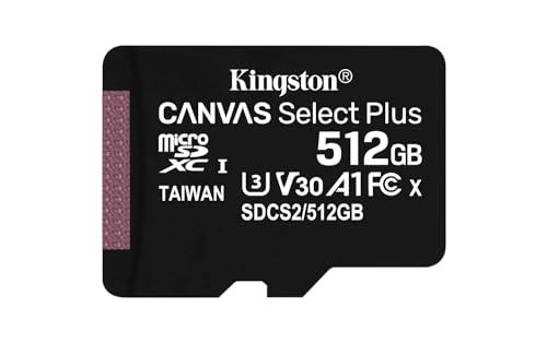 Kingston Canvas Select Plus microSD Speicherkarte, SDCS2/512GB Class 10 (inkl. SD Adapter) von Kingston