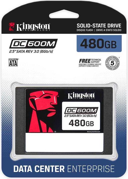 Kingston DC600M - SSD - Mixed Use - verschl�sselt - 480GB - intern - 2.5" (6,4 cm) - SATA 6Gb/s - 256-Bit-AES - Self-Encrypting Drive (SED) (SEDC600M/480G) von Kingston