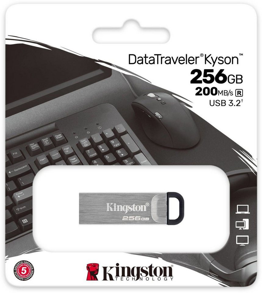 Kingston DataTraveler Kyson 256 GB USB-Stick (USB 3.2, Lesegeschwindigkeit 200 MB/s) von Kingston