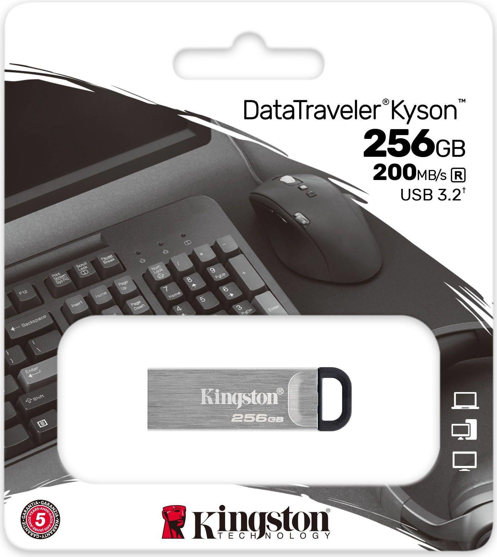 Kingston Technology DataTraveler Kyson USB-Stick 256 GB USB Typ-A 3.2 Gen 1 (3.1 Gen 1) Silber (DTKN/256GB) von Kingston