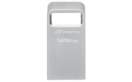 Kingston DataTraveler Micro USB Stick 128GB 200MB/s Metall USB 3.2 Gen 1 - DTMC3G2/128GB, silber von Kingston