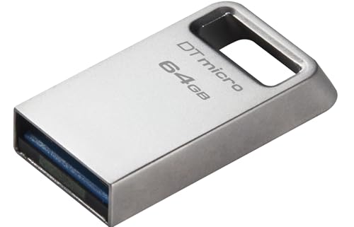 Kingston DataTraveler Micro USB Stick 128GB 200MB/s Metall USB 3.2 Gen 1 - DTMC3G2/128GB, silber von Kingston