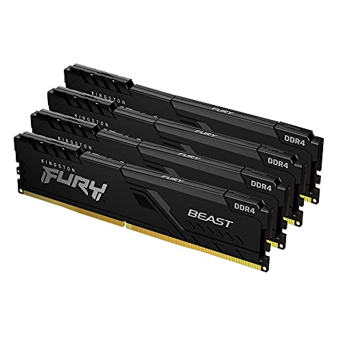 Kingston FURY Beast 128GB (4x32GB) 3600MHz DDR4 CL18 Desktop Speicher Kit mit 4 KF436C18BBK4/128 von Kingston