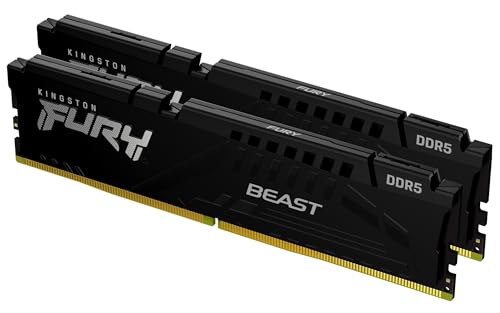 Kingston FURY Beast 16GB 6000MT/s DDR5 CL30 DIMM (Kit mit 2) Schwarz Desktop Gaming Speicher - KF560C30BBK2-16 von Kingston