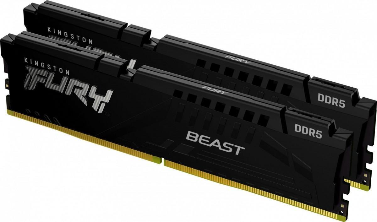 Kingston FURY Beast - DDR5 - Kit - 16 GB: 2 x 8 GB - DIMM 288-PIN - 5600 MHz / PC5-44800 - CL40 - 1.25 V - ungepuffert - on-die ECC (KF556C40BBK2-16) von Kingston