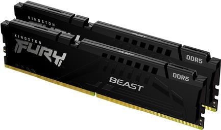 Kingston FURY Beast - DDR5 - Kit - 32 GB: 2 x 16 GB - DIMM 288-PIN - 5600 MHz / PC5-44800 - CL36 - 1.25 V - ungepuffert - on-die ECC - Schwarz (KF556C36BBEK2-32) von Kingston