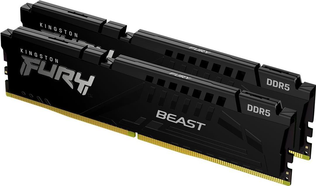 Kingston FURY Beast - DDR5 - Kit - 64 GB: 2 x 32 GB - DIMM 288-PIN - 5200 MHz / PC5-41600 - CL40 - 1.25 V - ungepuffert - on-die ECC (KF552C40BBK2-64) von Kingston