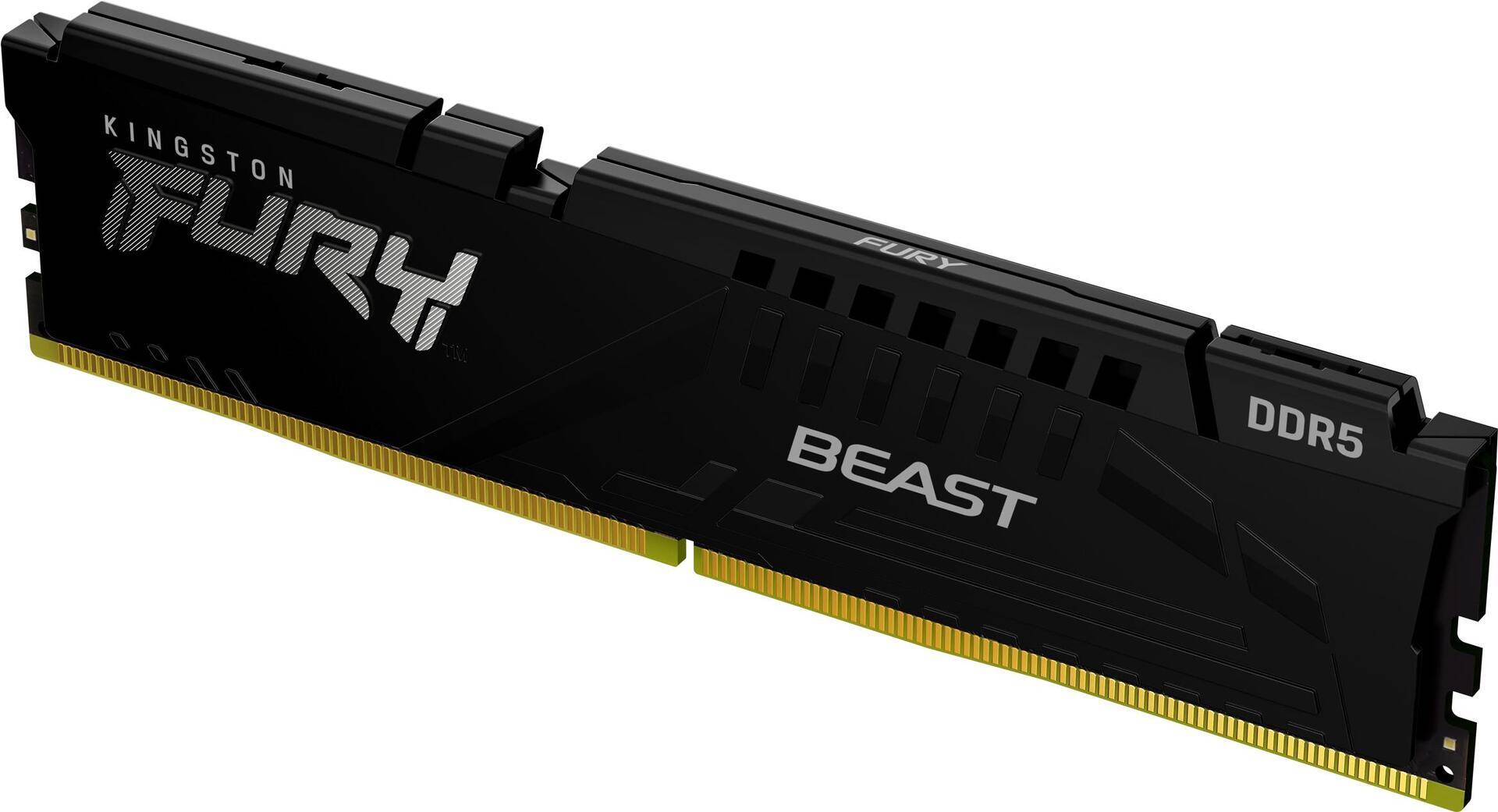 Kingston FURY Beast - DDR5 - Modul - 16 GB - DIMM 288-PIN - 6000 MHz / PC5-48000 - CL30 - 1.4 V - ungepuffert - on-die ECC - Schwarz (KF560C30BB-16) von Kingston