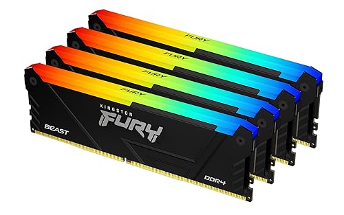 Kingston FURY Beast RGB 128GB 3200MT/s DDR4 CL16 DIMM (Kit mit 4) PC Arbeitsspeicher KF432C16BB2AK4/128 von Kingston