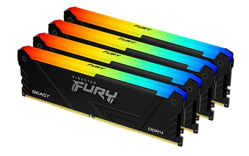 Kingston FURY Beast RGB 128GB 3600MT/s DDR4 CL18 DIMM (Kit mit 4) PC Arbeitsspeicher KF436C18BB2AK4/128 von Kingston