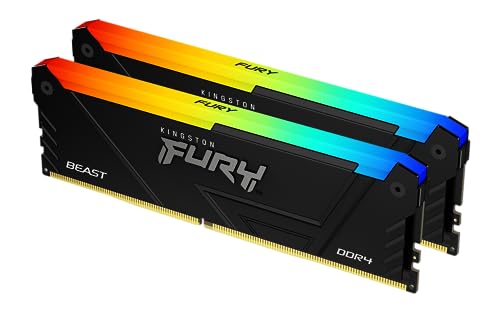 Kingston FURY Beast RGB 64GB 2666MT/s DDR4 CL16 DIMM (Kit mit 2) PC Arbeitsspeicher KF426C16BB2AK2/64 von Kingston