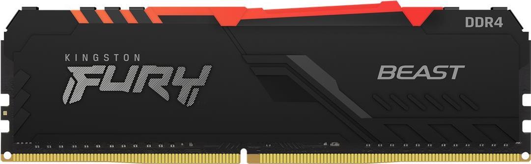 Kingston FURY Beast RGB - DDR4 - Kit - 32 GB: 2 x 16 GB - DIMM 288-PIN - 2666 MHz / PC4-21300 - CL16 - 1.2 V - ungepuffert - non-ECC - Schwarz (KF426C16BB1AK2/32) von Kingston