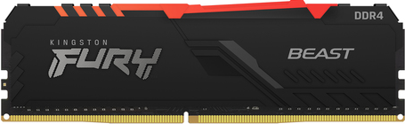 Kingston FURY Beast RGB - DDR4 - Modul - 8 GB - DIMM 288-PIN - 2666 MHz / PC4-21300 - CL16 - 1.2 V - ungepuffert - non-ECC - Schwarz (KF426C16BBA/8) von Kingston