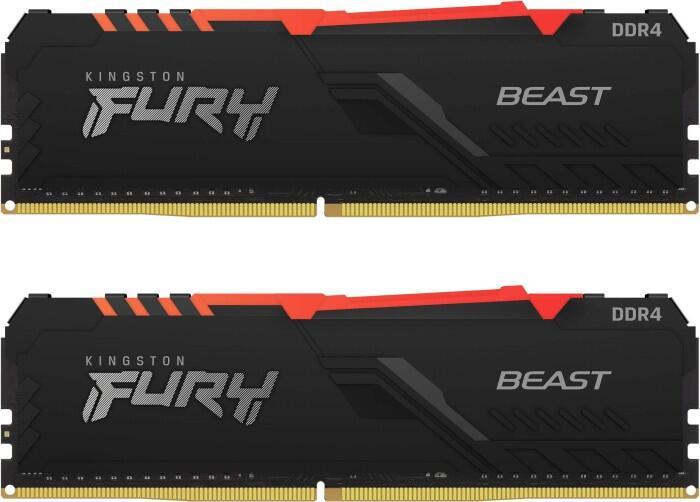 Kingston FURY Beast RGB DIMM Kit 16GB, DDR4-3200, CL16-18-18 von Kingston