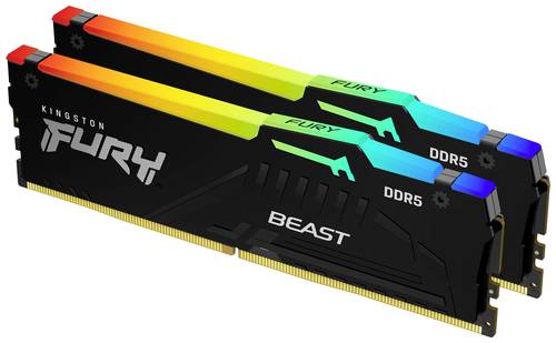 Kingston FURY Beast RGB PC-Arbeitsspeicher Kit DDR5 16GB 2 x 8GB Non-ECC 4800MHz 288pin DIMM CL38 KF von Kingston