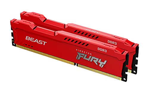 Kingston FURY Beast Rot 16GB (2x8GB) 1866MHz DDR3 CL10 Desktop Speicher Kit mit 2 KF318C10BRK2/16 von Kingston