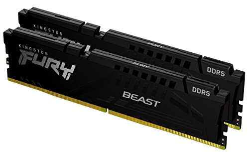 Kingston FURY Beast Schwarz DDR5 16GB (2x8GB) 6000MT/s DDR5 CL40 DIMM Desktop Gaming Speicher Kit mit 2 - KF560C40BBK2-16 von Kingston